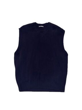Zara Navy V-Neck Knit Sweater Vest